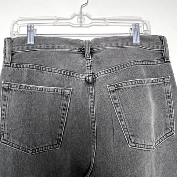 FRAME Gray Denim Sequin Basque Rip Distressed High Rise Button Fly Crop Jeans 27 - Picture 14 of 16